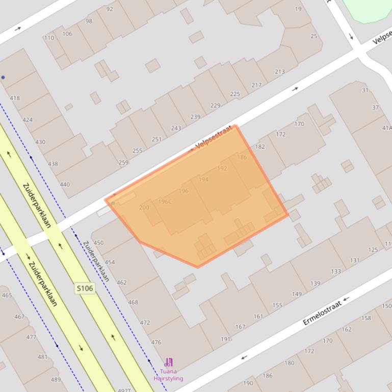 Kaart van postcodegebied 2573SX.