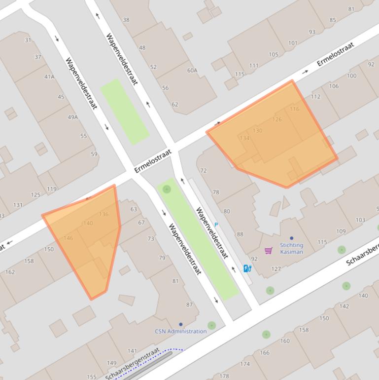 Kaart van postcodegebied 2573TK.