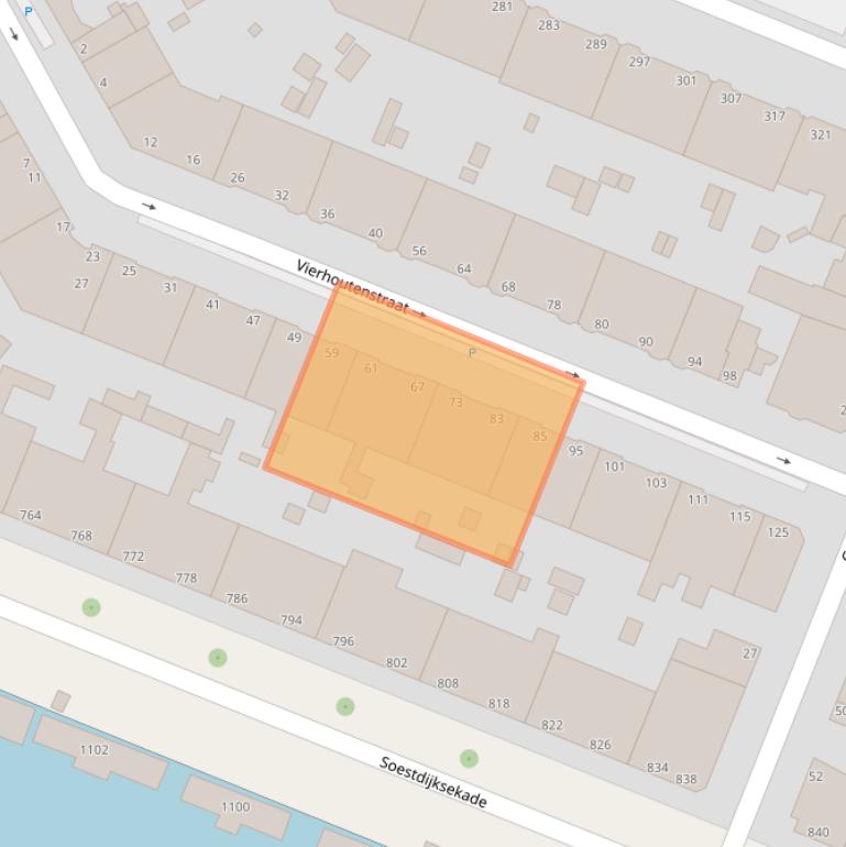 Kaart van postcodegebied 2573VP.