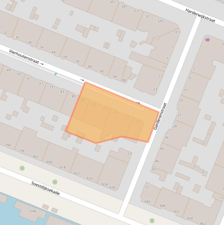 Kaart van postcodegebied 2573VR.