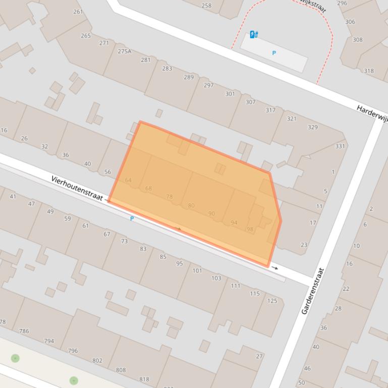 Kaart van postcodegebied 2573VV.