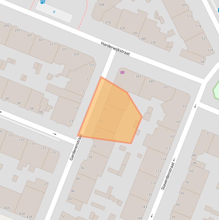 Kaart van postcodegebied 2573VX.