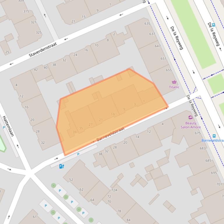 Kaart van postcodegebied 2573WB.