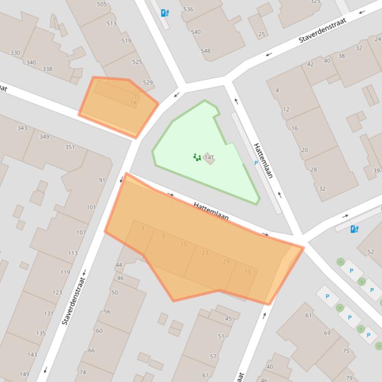 Kaart van postcodegebied 2573WG.