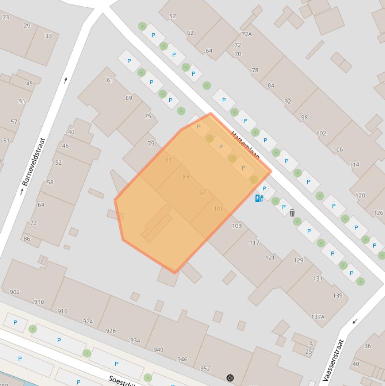 Kaart van postcodegebied 2573WJ.