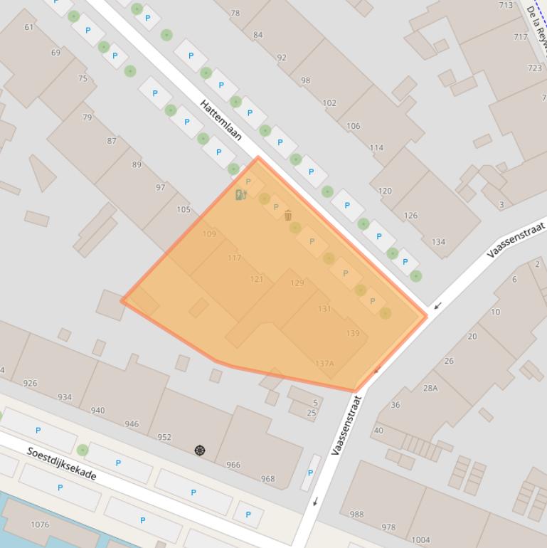 Kaart van postcodegebied 2573WK.