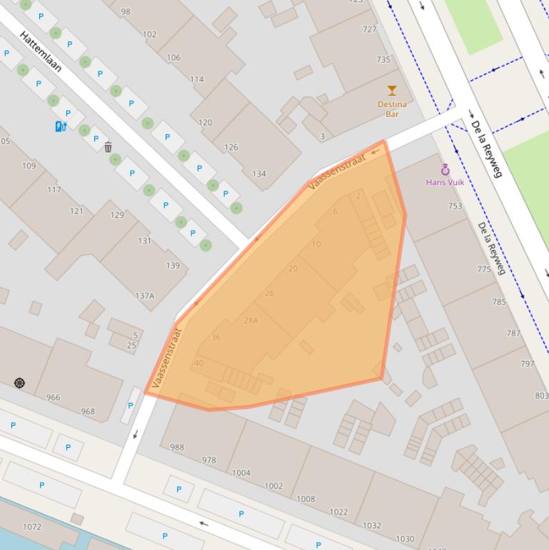 Kaart van postcodegebied 2573WT.