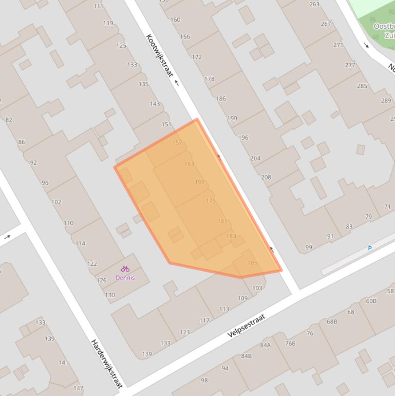 Kaart van postcodegebied 2573XN.