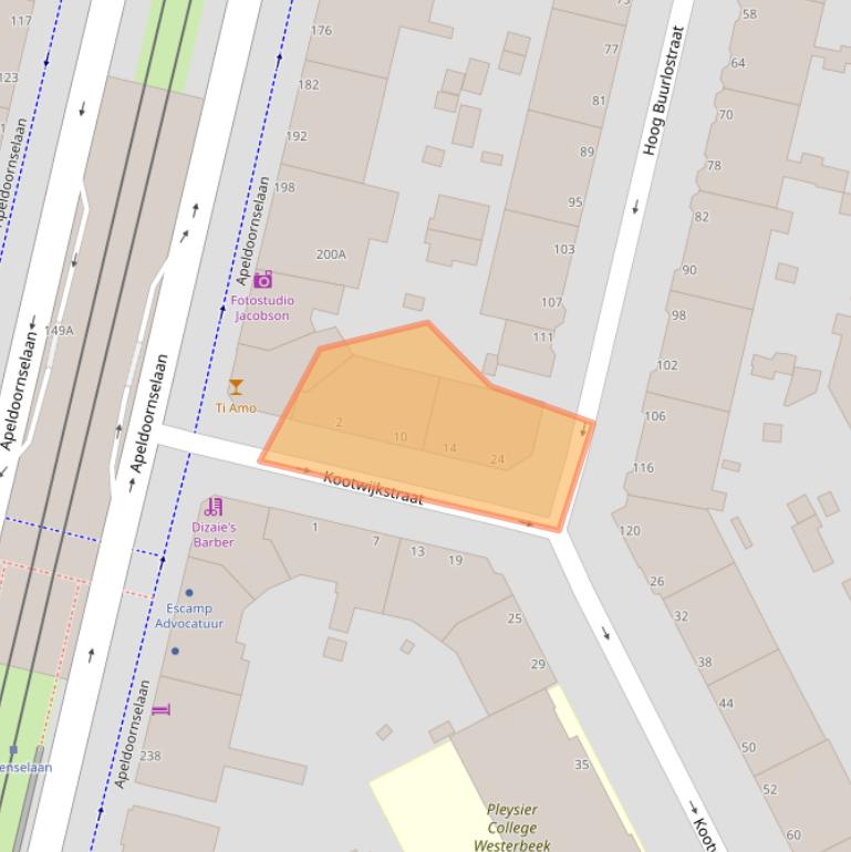 Kaart van postcodegebied 2573XP.