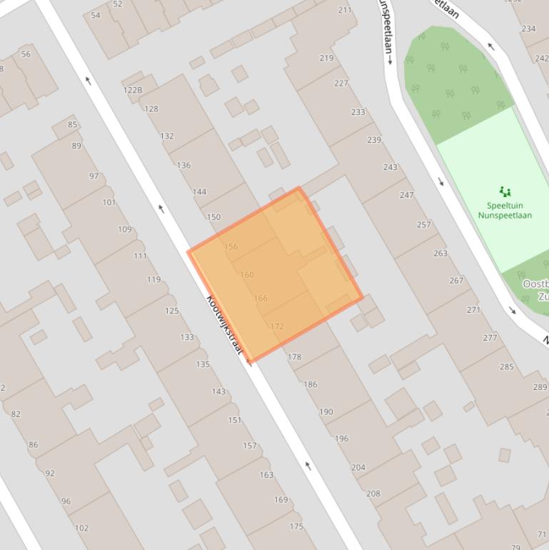 Kaart van postcodegebied 2573XX.