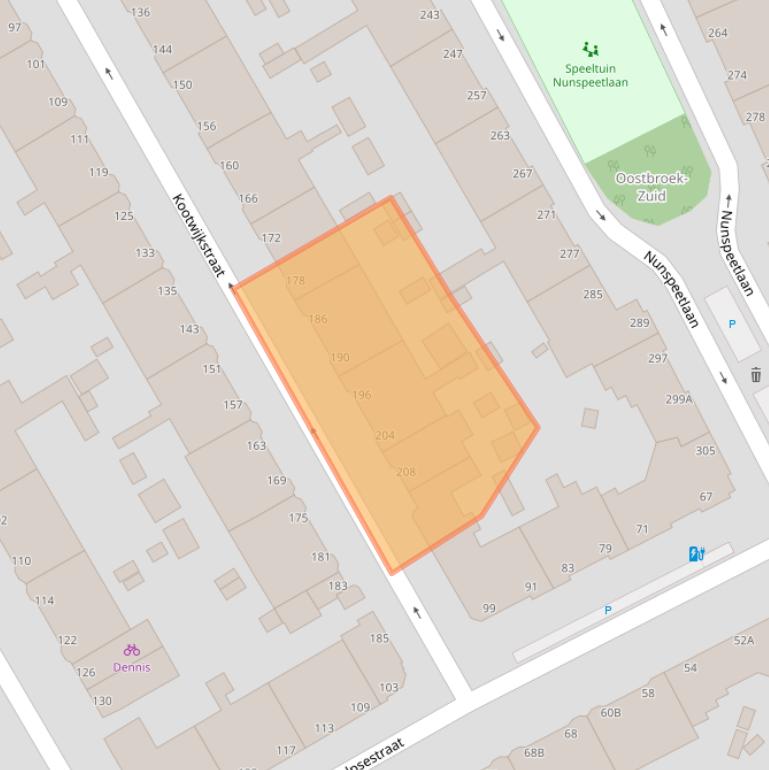 Kaart van postcodegebied 2573XZ.