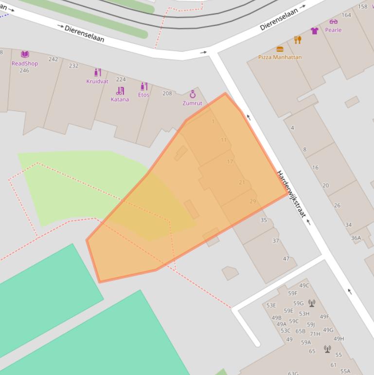 Kaart van postcodegebied 2573ZA.