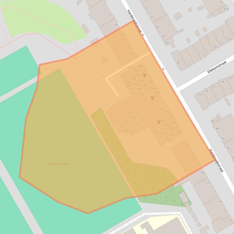 Kaart van postcodegebied 2573ZB.