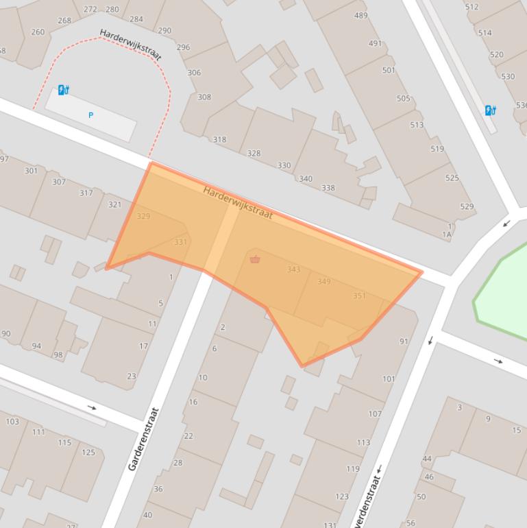 Kaart van postcodegebied 2573ZK.