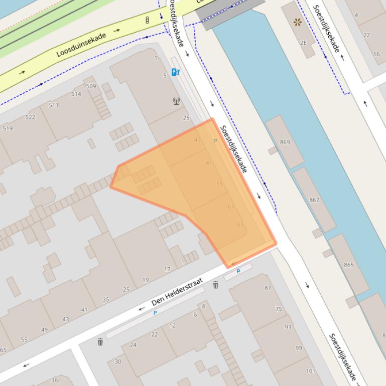 Kaart van postcodegebied 2574AB.