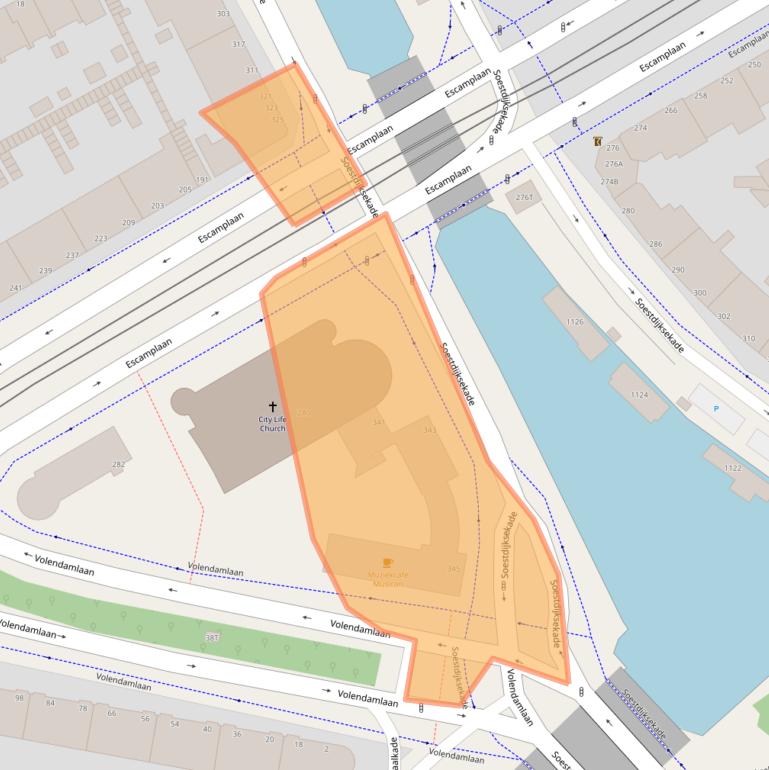 Kaart van postcodegebied 2574AL.