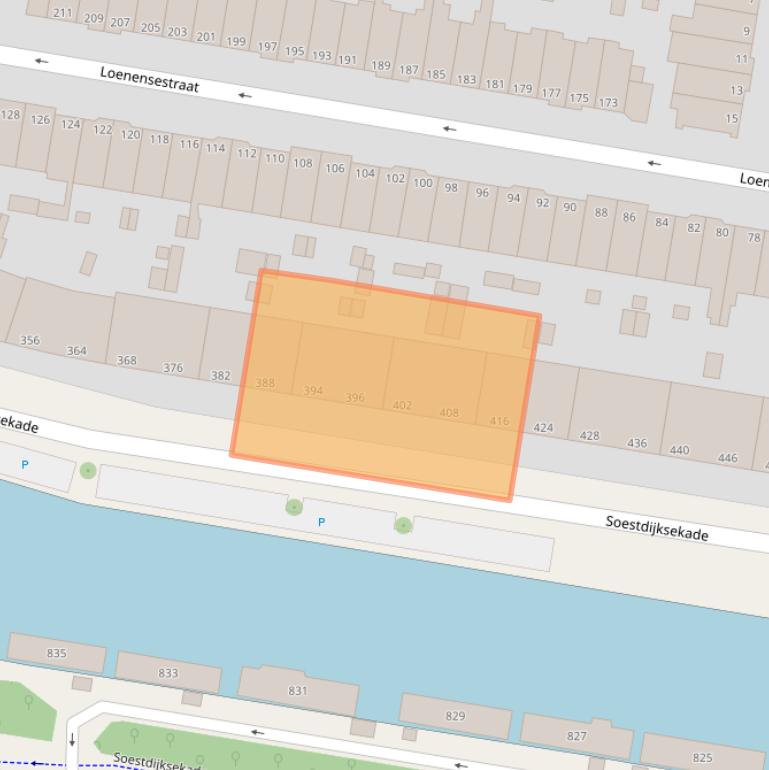 Kaart van postcodegebied 2574BV.