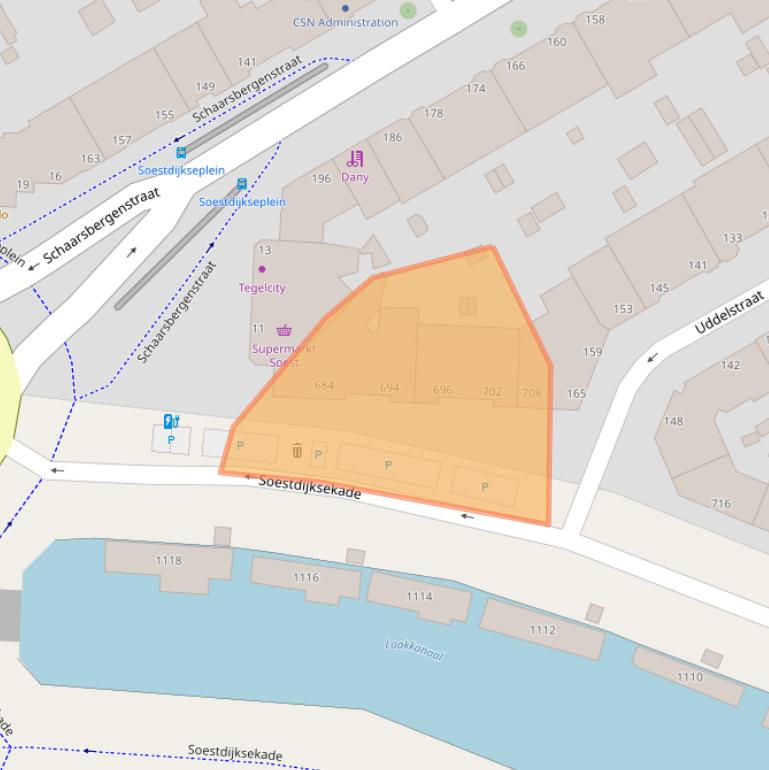 Kaart van postcodegebied 2574EA.