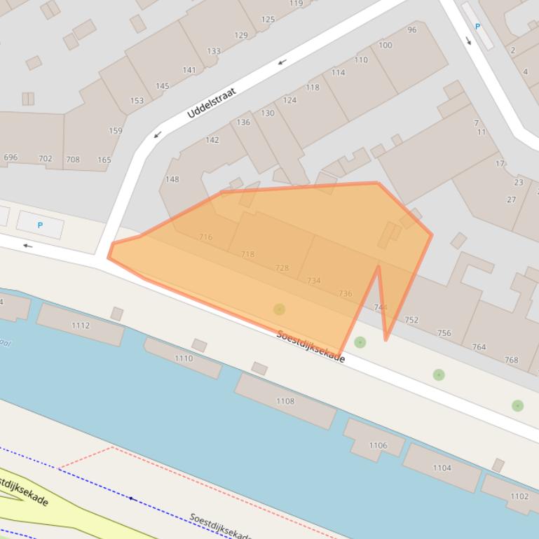 Kaart van postcodegebied 2574EB.