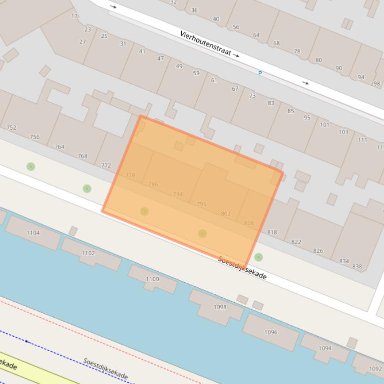 Kaart van postcodegebied 2574ED.