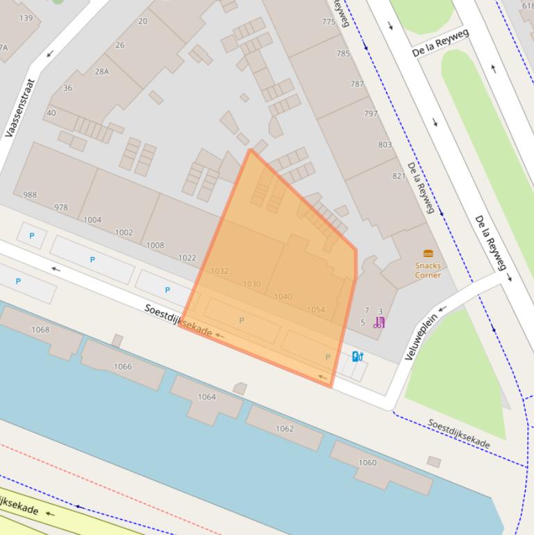 Kaart van postcodegebied 2574EN.