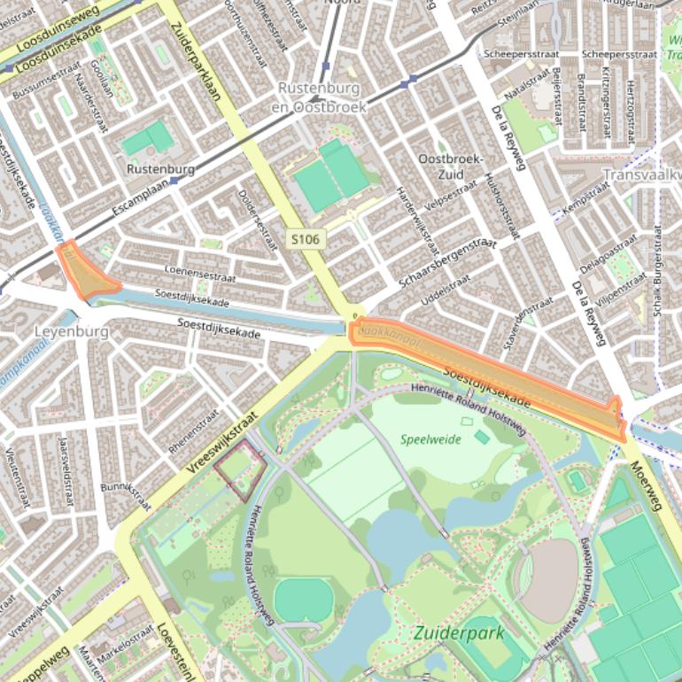 Kaart van postcodegebied 2574EP.