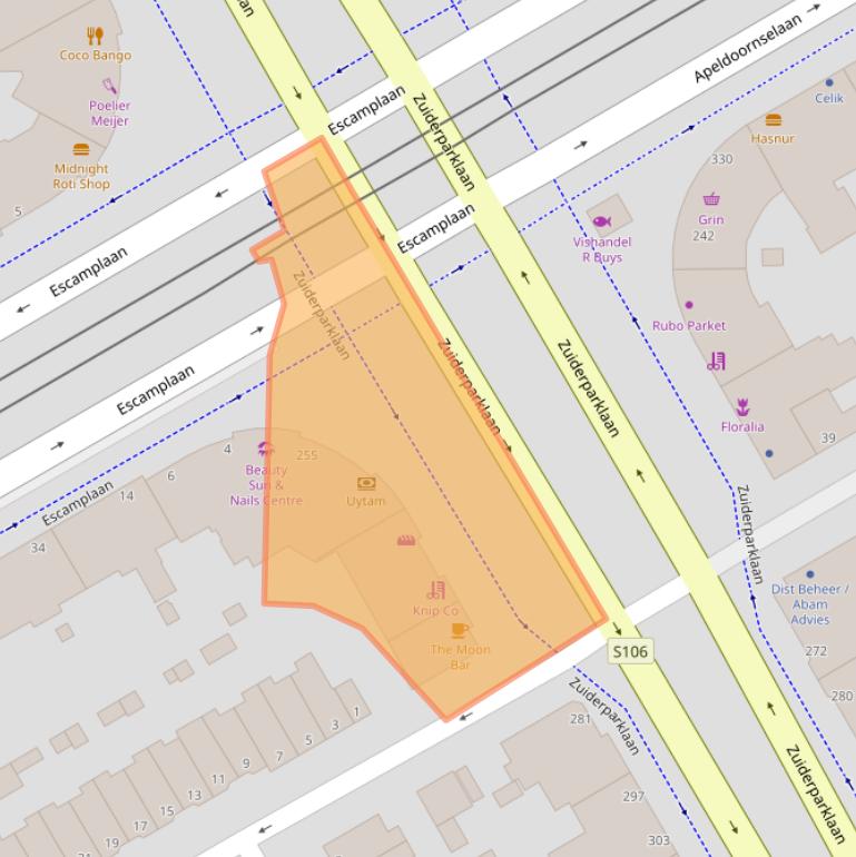 Kaart van postcodegebied 2574GA.