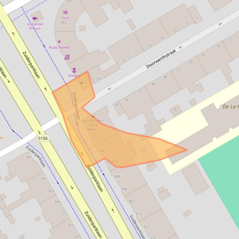 Kaart van postcodegebied 2574GM.