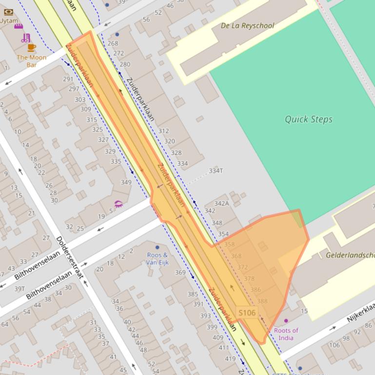 Kaart van postcodegebied 2574GS.