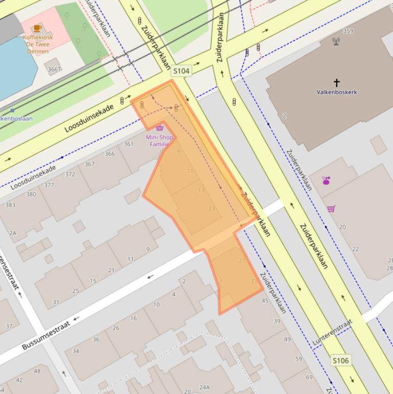 Kaart van postcodegebied 2574HA.