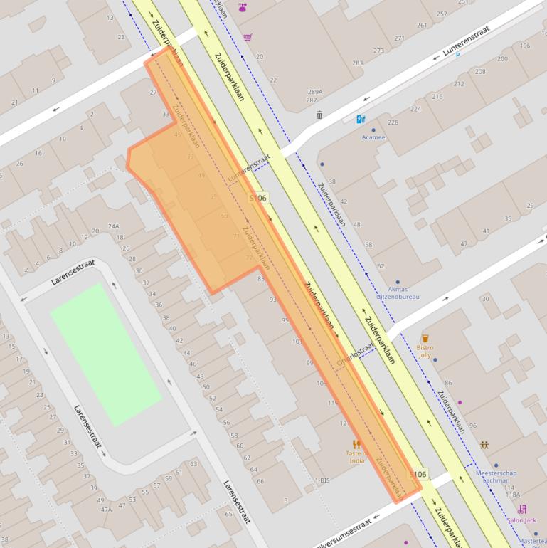 Kaart van postcodegebied 2574HB.