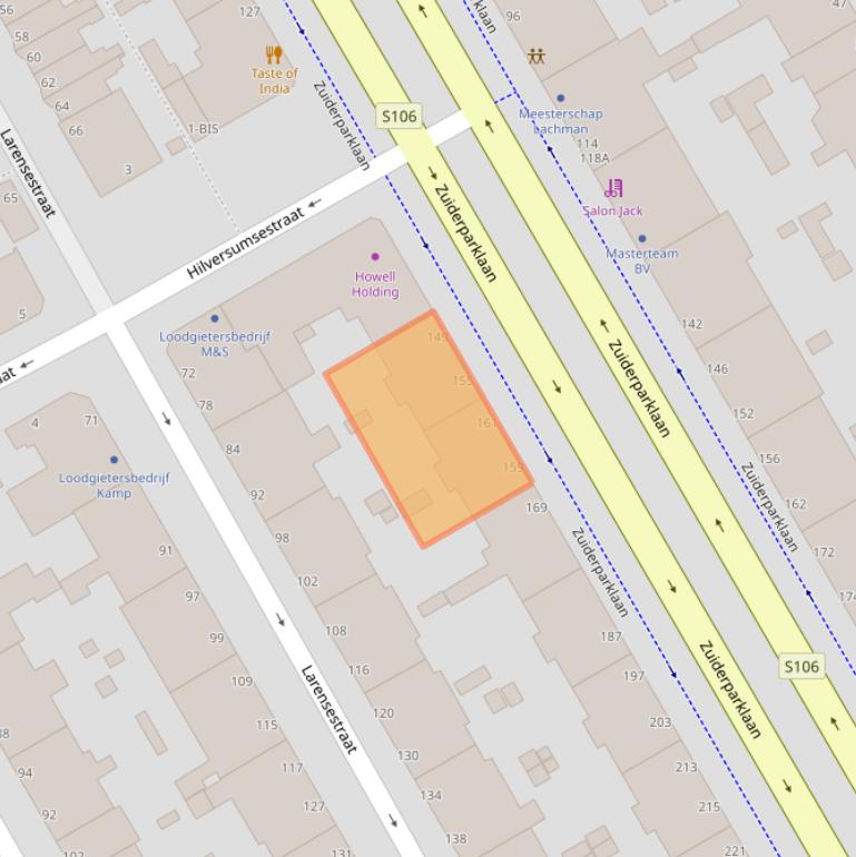 Kaart van postcodegebied 2574HE.