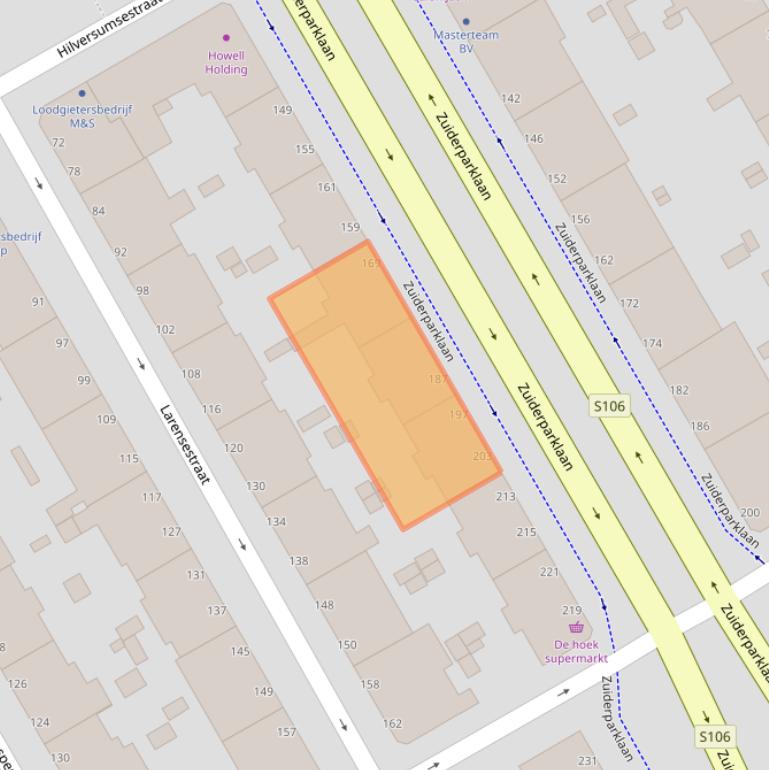 Kaart van postcodegebied 2574HG.