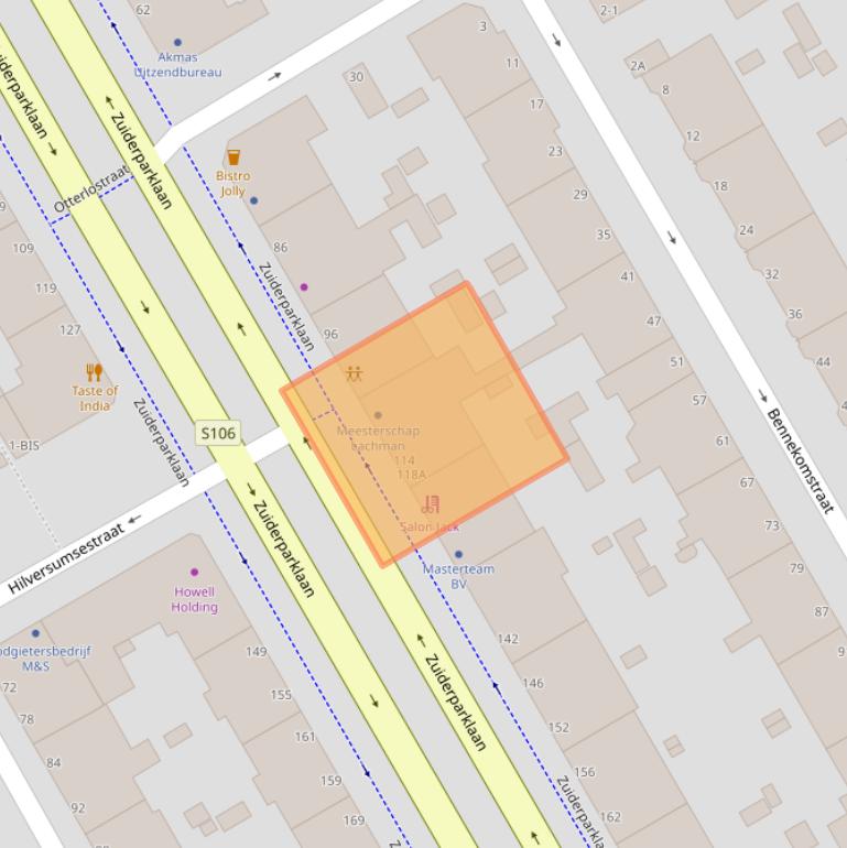 Kaart van postcodegebied 2574HP.