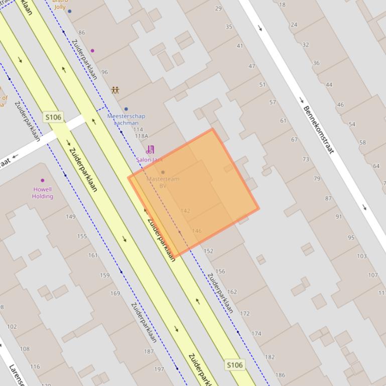 Kaart van postcodegebied 2574HR.