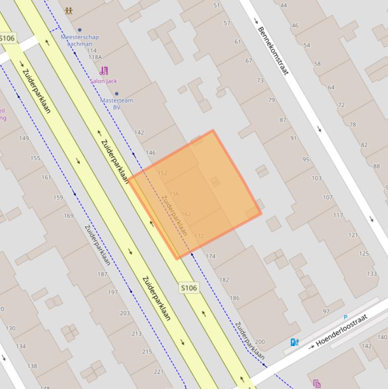 Kaart van postcodegebied 2574HS.