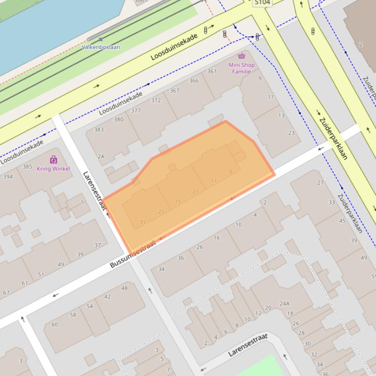 Kaart van postcodegebied 2574JA.