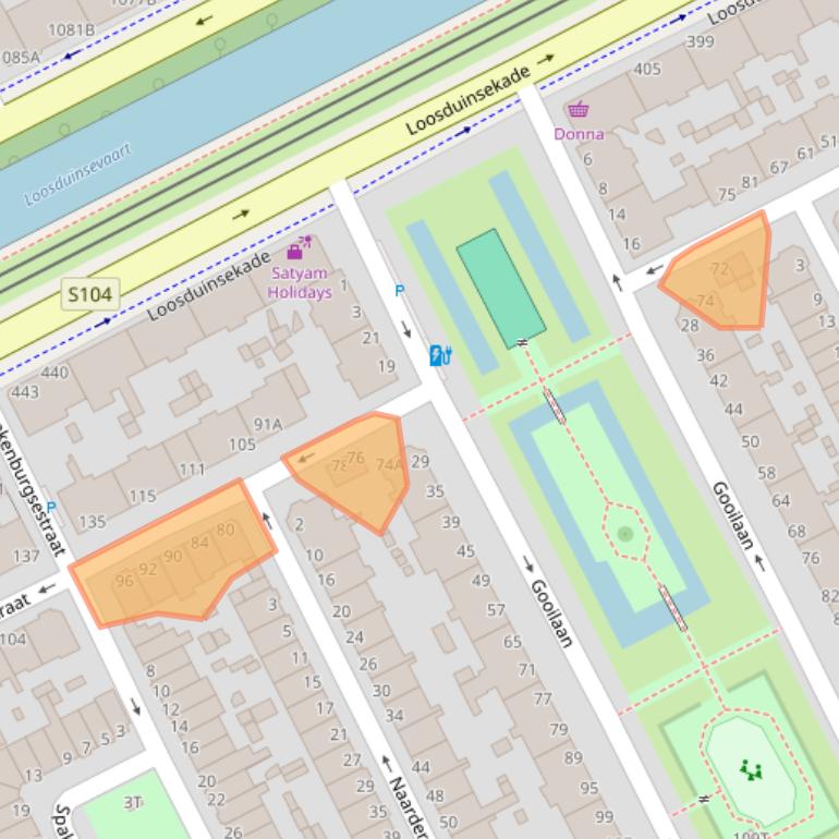 Kaart van postcodegebied 2574JM.
