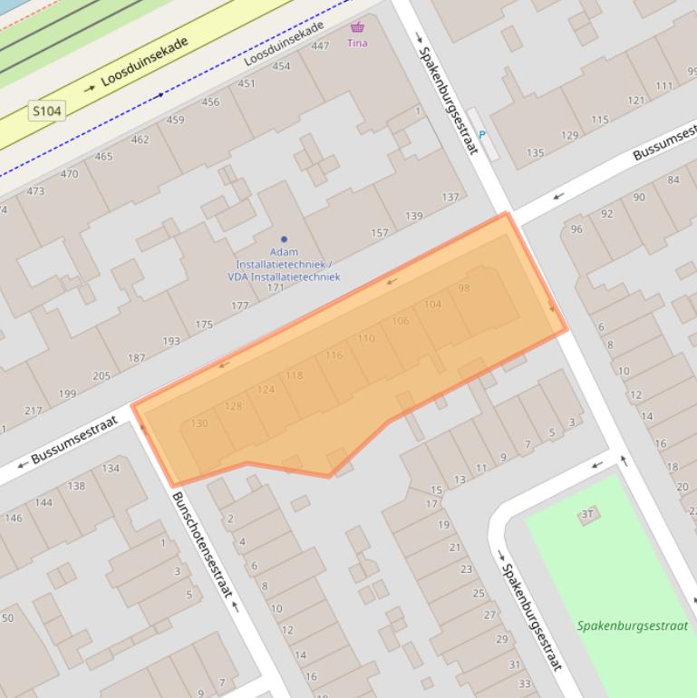 Kaart van postcodegebied 2574JN.