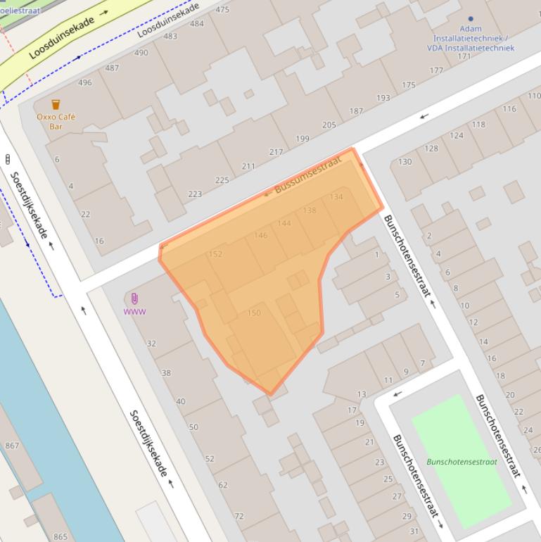 Kaart van postcodegebied 2574JP.