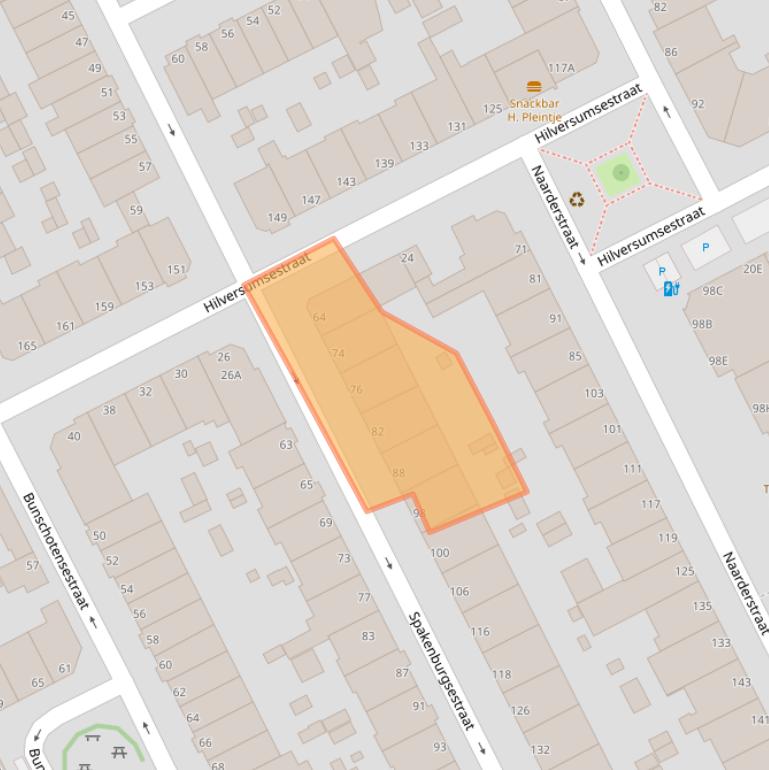 Kaart van postcodegebied 2574JX.