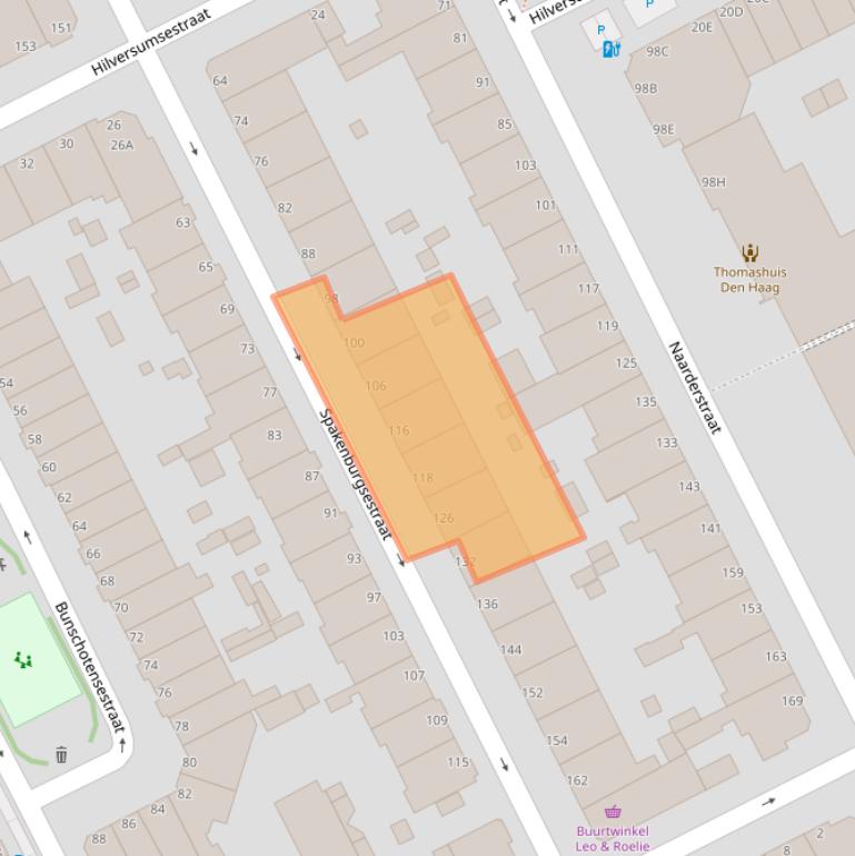 Kaart van postcodegebied 2574JZ.