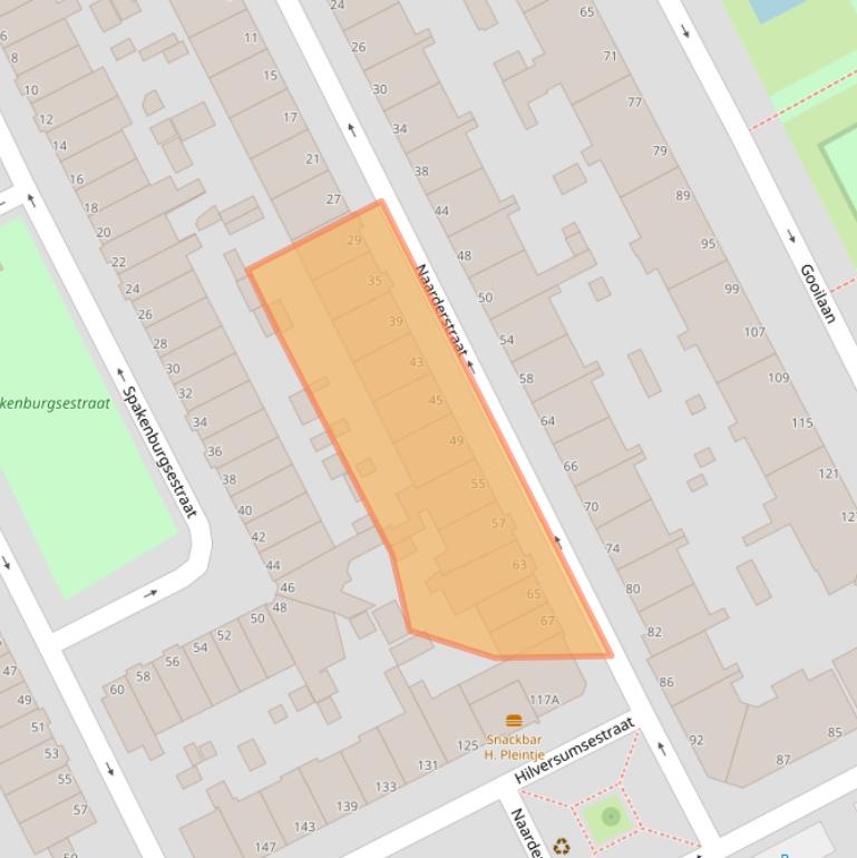 Kaart van postcodegebied 2574PB.