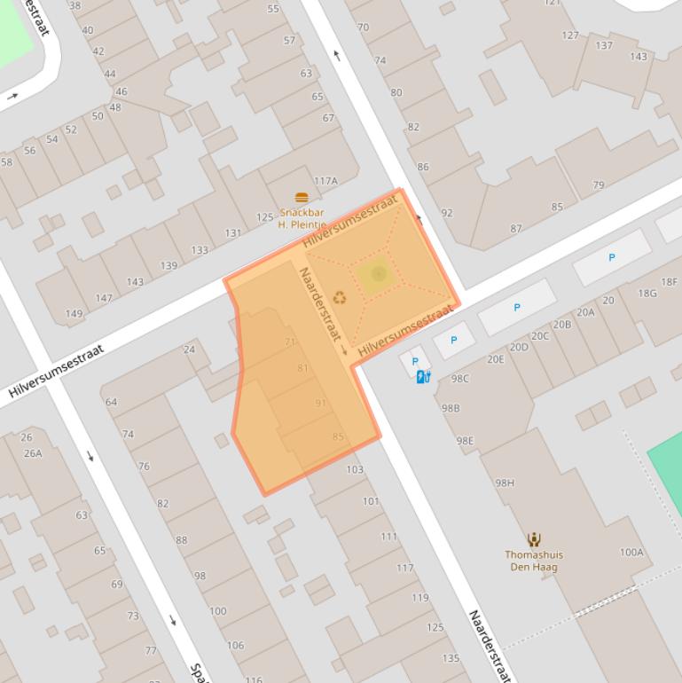 Kaart van postcodegebied 2574PC.