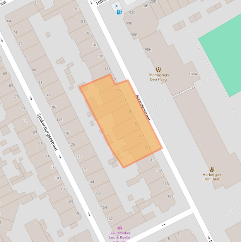 Kaart van postcodegebied 2574PE.