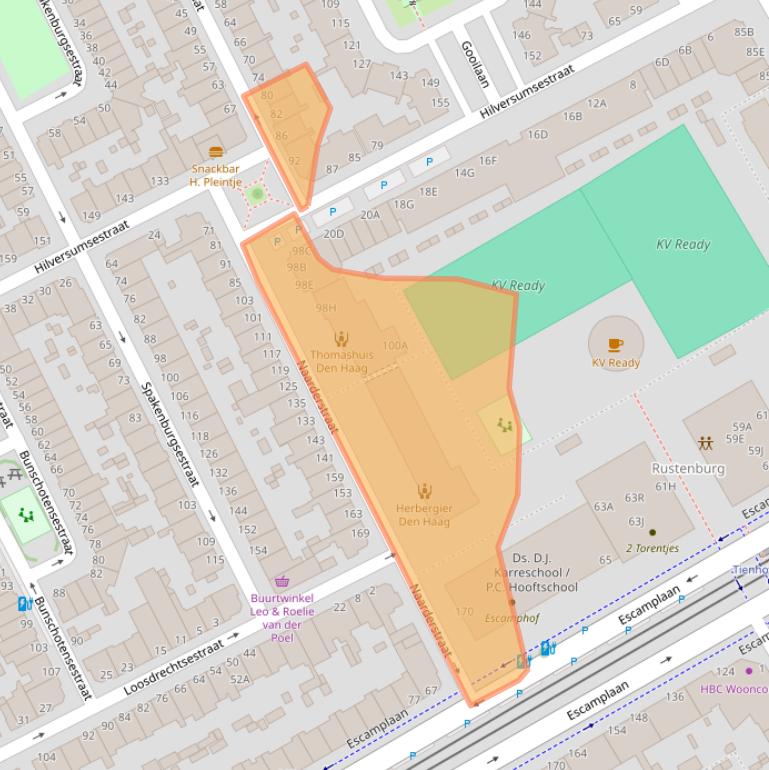 Kaart van postcodegebied 2574PK.