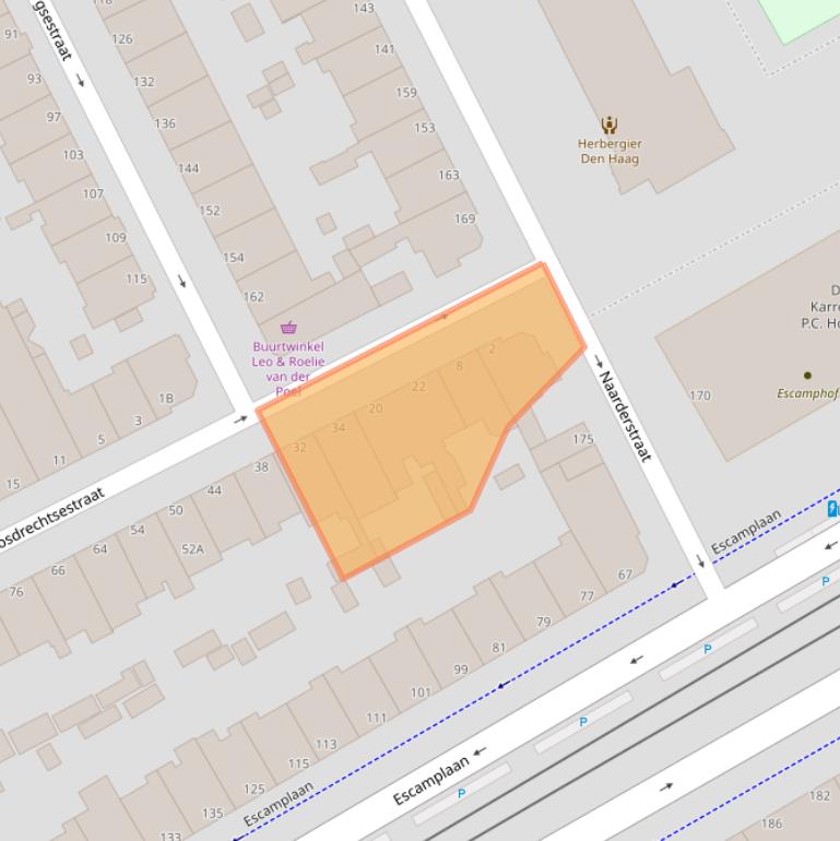 Kaart van postcodegebied 2574PM.