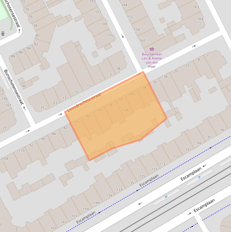 Kaart van postcodegebied 2574PN.