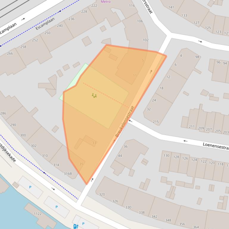 Kaart van postcodegebied 2574RA.