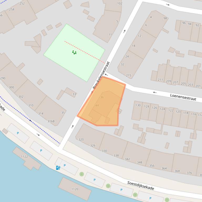 Kaart van postcodegebied 2574RC.